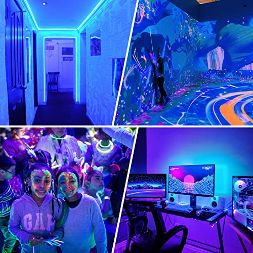 Ygs-Tech 16.4Ft Uv Black Light Led Strip, 3528 385Nm-400Nm Usb Uv Light Strip, Non-Waterproof Blacklight Strip With Battery Box, For Fluorescent Dance Party Body Paint(2 Pack) #TOP6