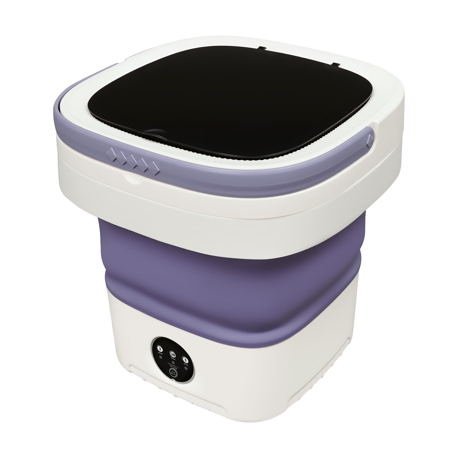 Qussse Mini Waschmaschine, 12L Faltbare Reisewaschmaschine, Tragbare Mini-Waschmaschine mit Abtropfkorb, Kleine Washing Machine für Wohnungen, Wohnheime, Wohnmobile und Camping, Lila