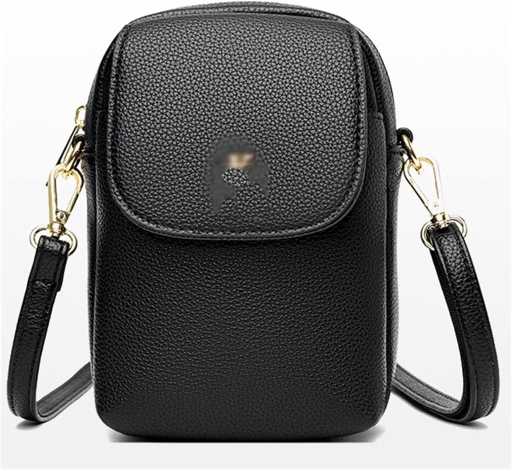 JSEIAJB Mobile Phone Bag Women's Messenger Small Soft Leather Mini Vertical Shoulder Square