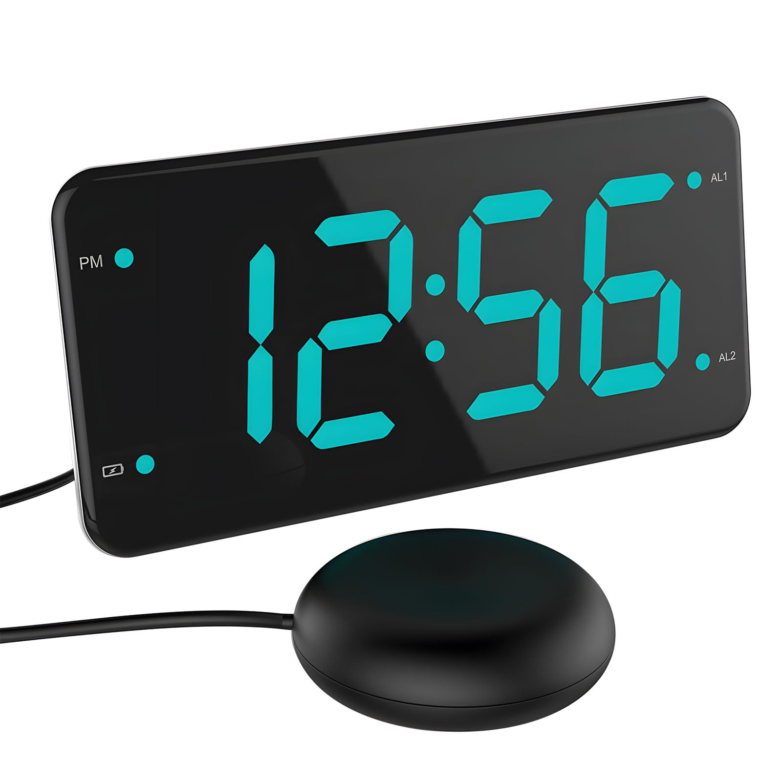 SHINLHUA Loud Duals Alarm Clock with Bed Shaker, Vibrating Alarm Clock for Heavy Sleepers or Hearing Impaired, Wake with a Shake Vibrating for Heavy Sleepers