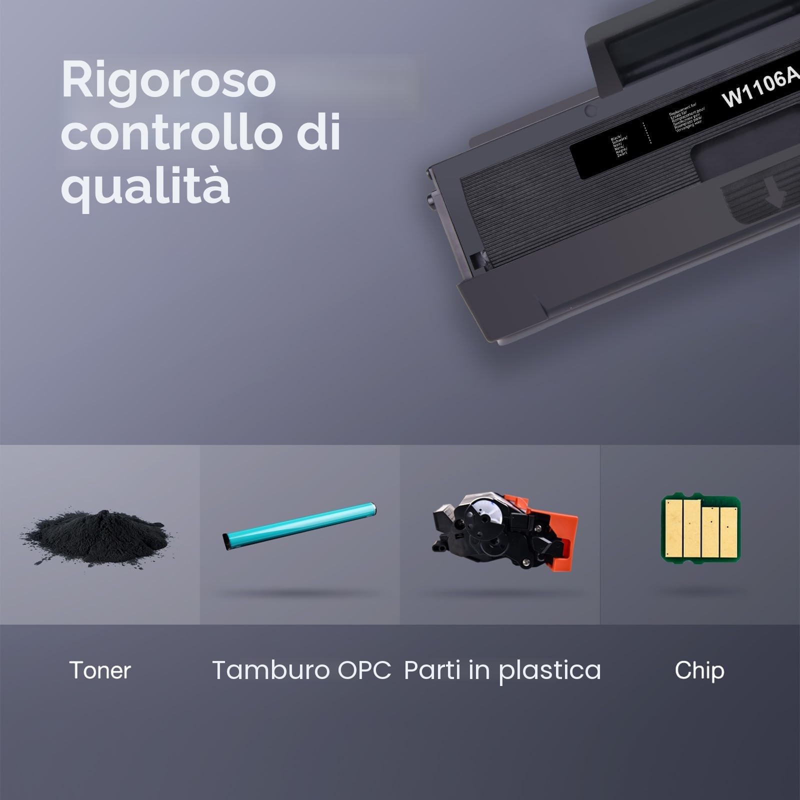 Lemero 106A Cartuccia di Toner Compatibile per HP Laser MFP 137fnw, 135w, 135a, 135wg, 107w, 107a - W1106A