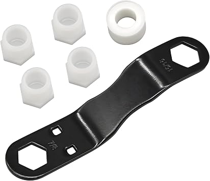 RV Water Heater Drain Plug Kit Include Wrench & 4 Pieces 1/2 NPT RV Heater Water Plugs and 1 Roll PTFE Tape Fits 7/8 & 15/16 Drain Plugs