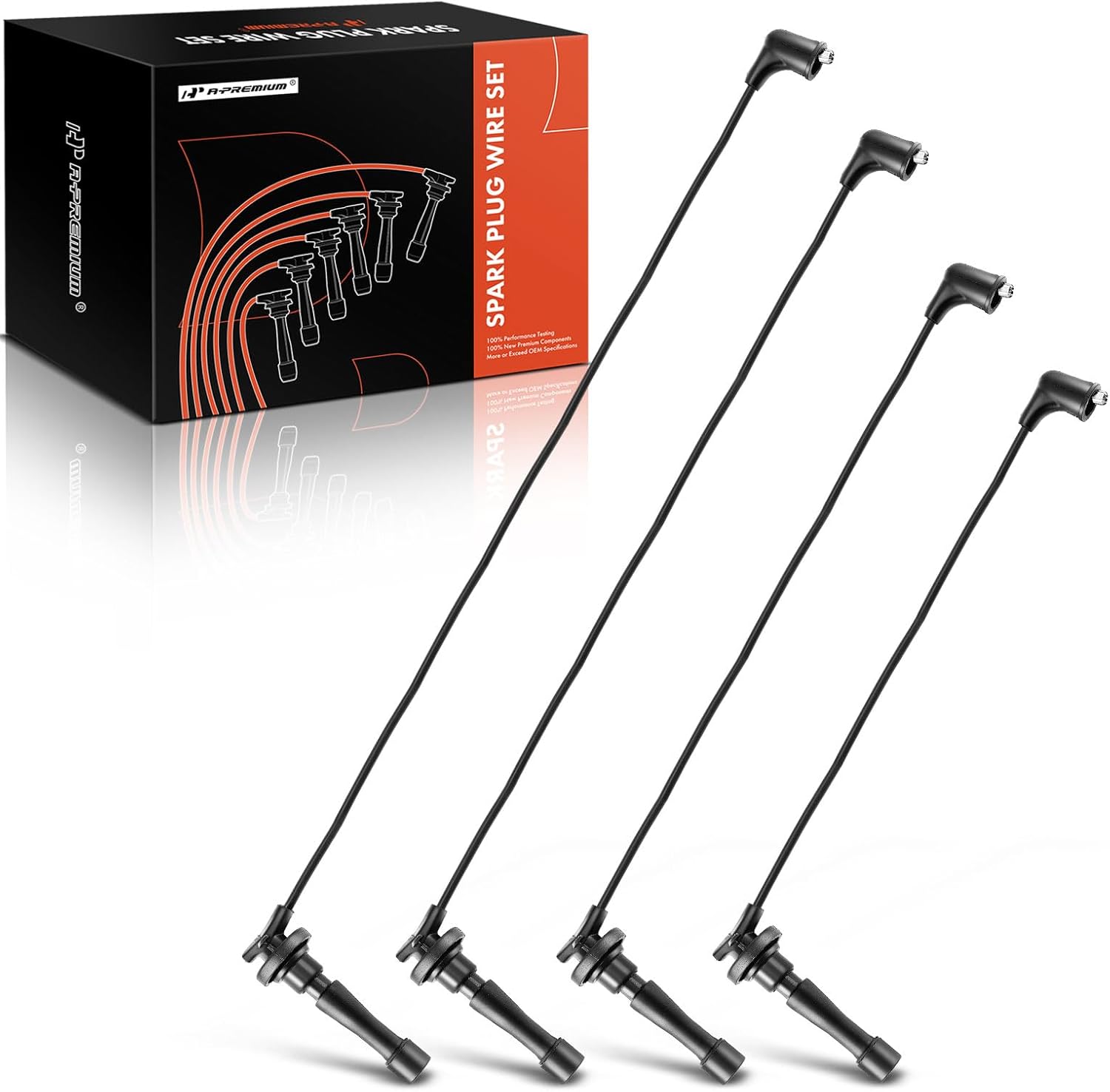 A-Premium Ignition Spark Plug Wires Set of 4 Compatible with Honda CR-V CRV 1997 1998 1999 2000 2001 L4 2.0L