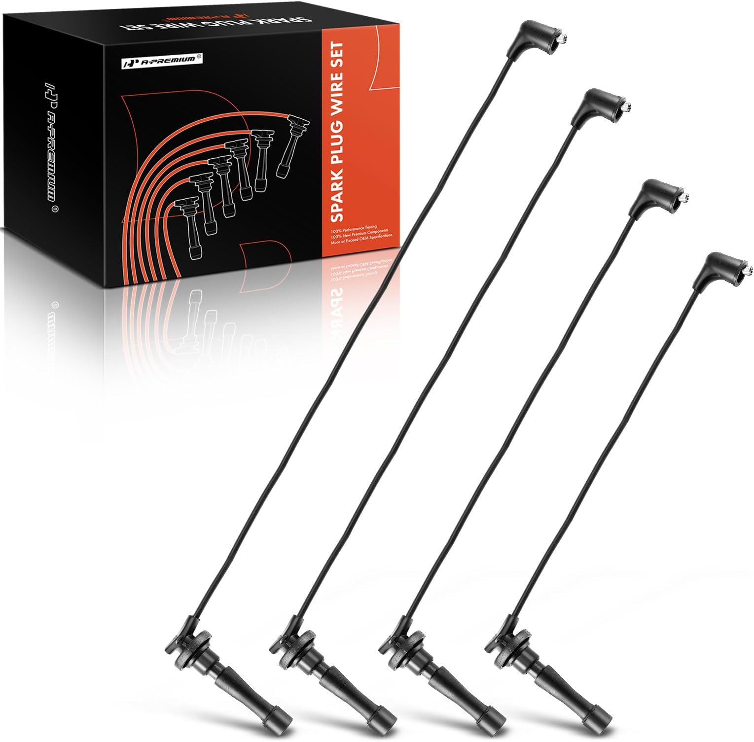 A-Premium Ignition Spark Plug Wires Set of 4 Compatible with Honda CR-V CRV 1997 1998 1999 2000 2001 L4 2.0L