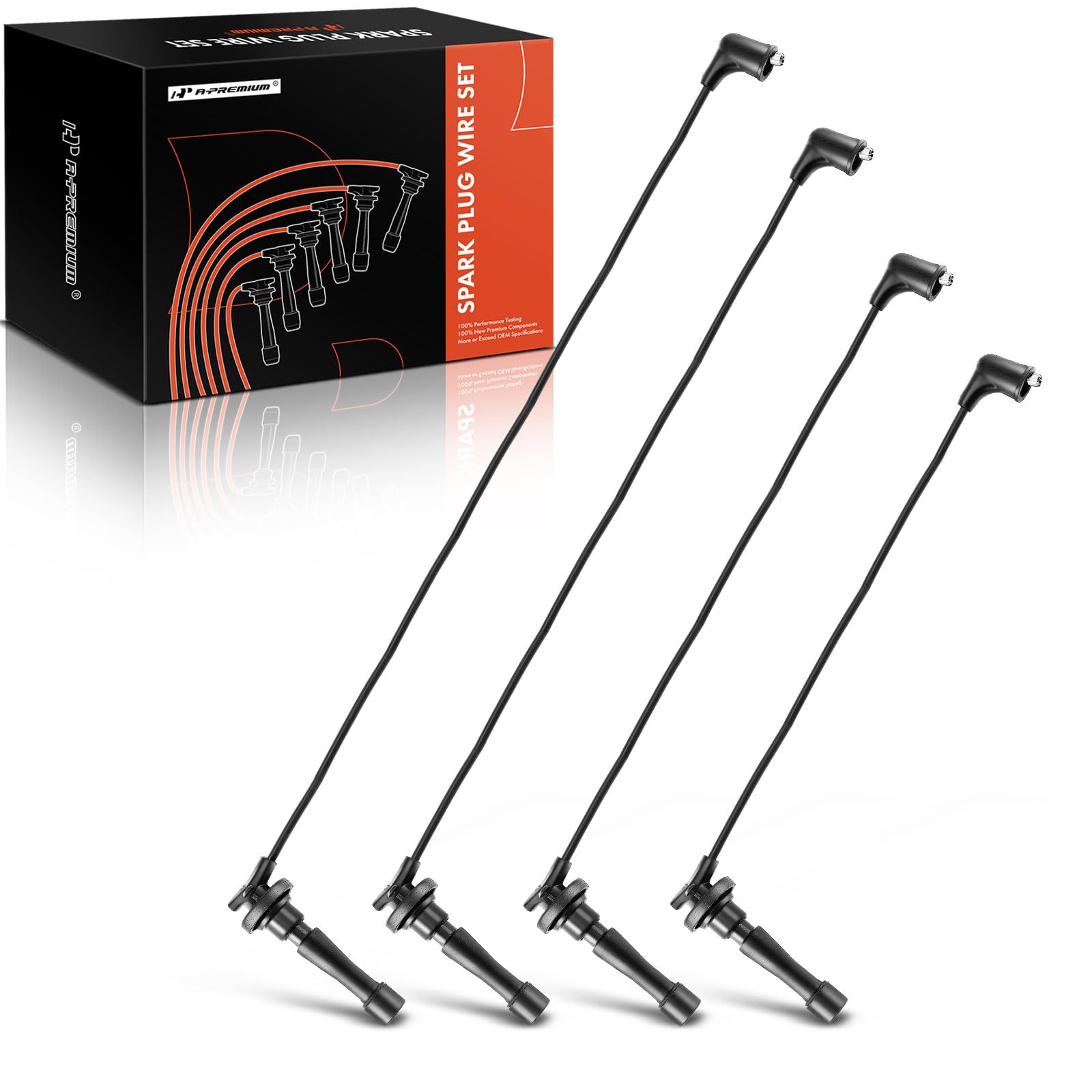 A-Premium Ignition Spark Plug Wires Set of 4 Compatible with Honda CR-V CRV 1997 1998 1999 2000 2001 L4 2.0L