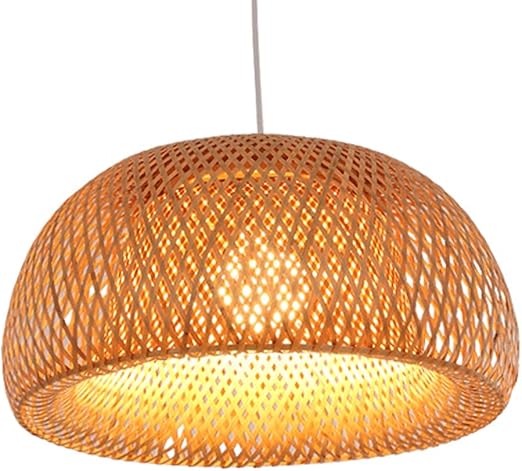 CSYSKV Rotan Hanglamp Bamboo Shades Hanglamp Creatieve Zuidoost-Aziatische Tropische Bamboe Rieten Lamp Houten Hangende Plafondlamp Hanglamp voor Keukeneiland, Eetzaal, E26 Basis