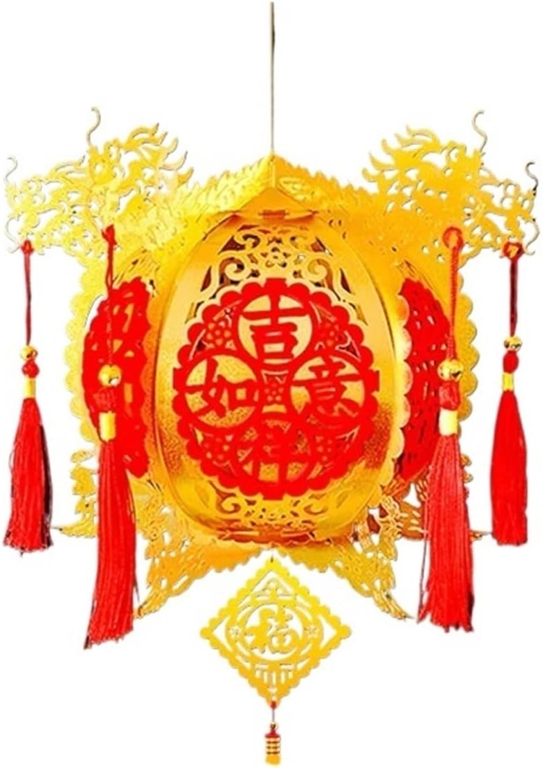 Red Chinese Lanterns Chinese Lanterns Good Fortune Red Paper Lanterns Traditional DIY Red Lantern for New Year Spring Festival Decoration Red Traditional Hanging Lantern (Color : 5) (1 )