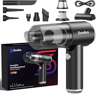 Svoko 4-in-1 Portable Vacuum Cleaner for Car Use,10000Pa Powerful Suction, Rechargeable Battery, Brushless DC Motor, Low N... Price In India