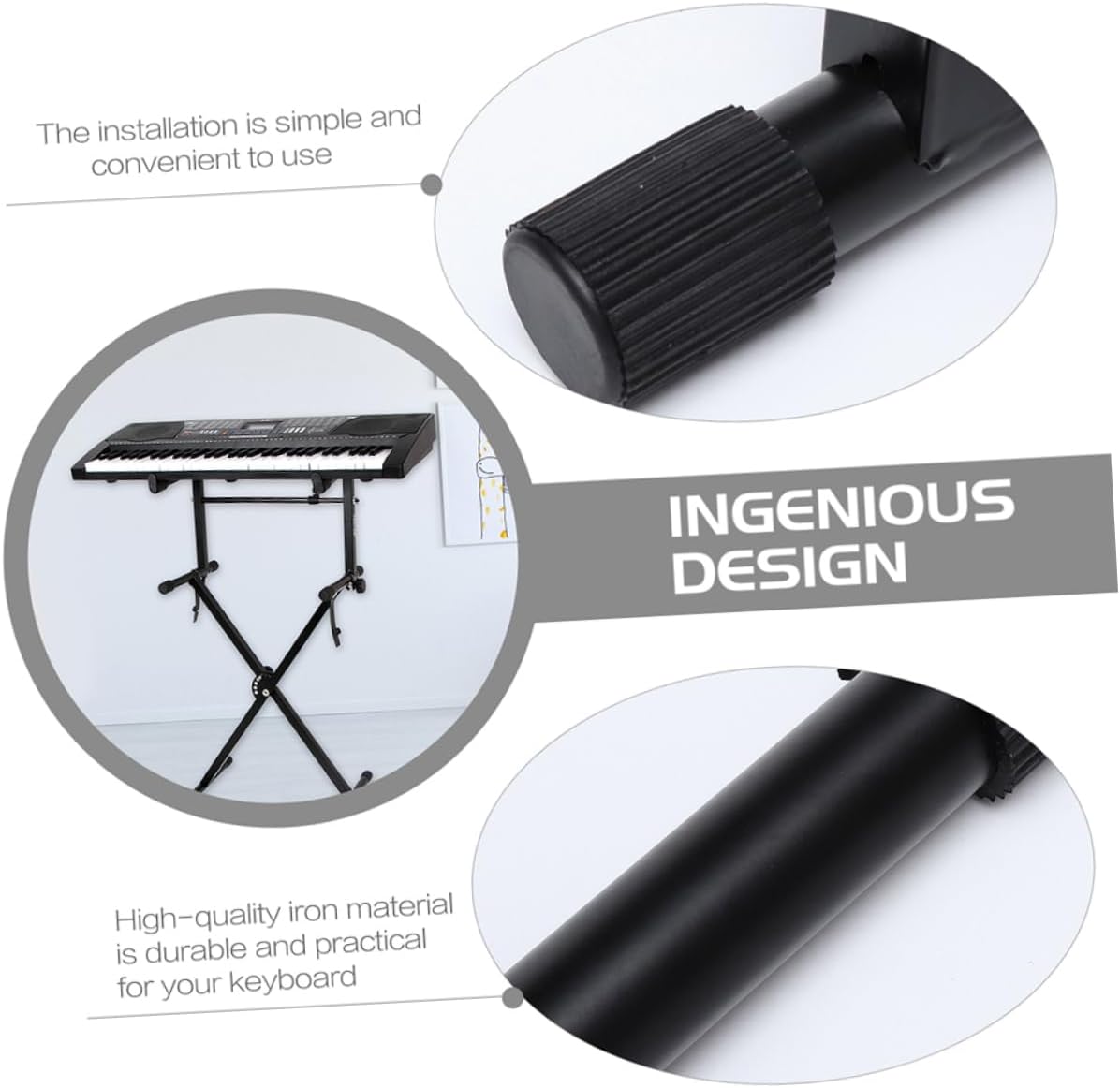 2sets Keyboard Stand Double Braced Keyboard Stands Piano Placing Rack Electronic Organ Holder Storage for Enthusiasts