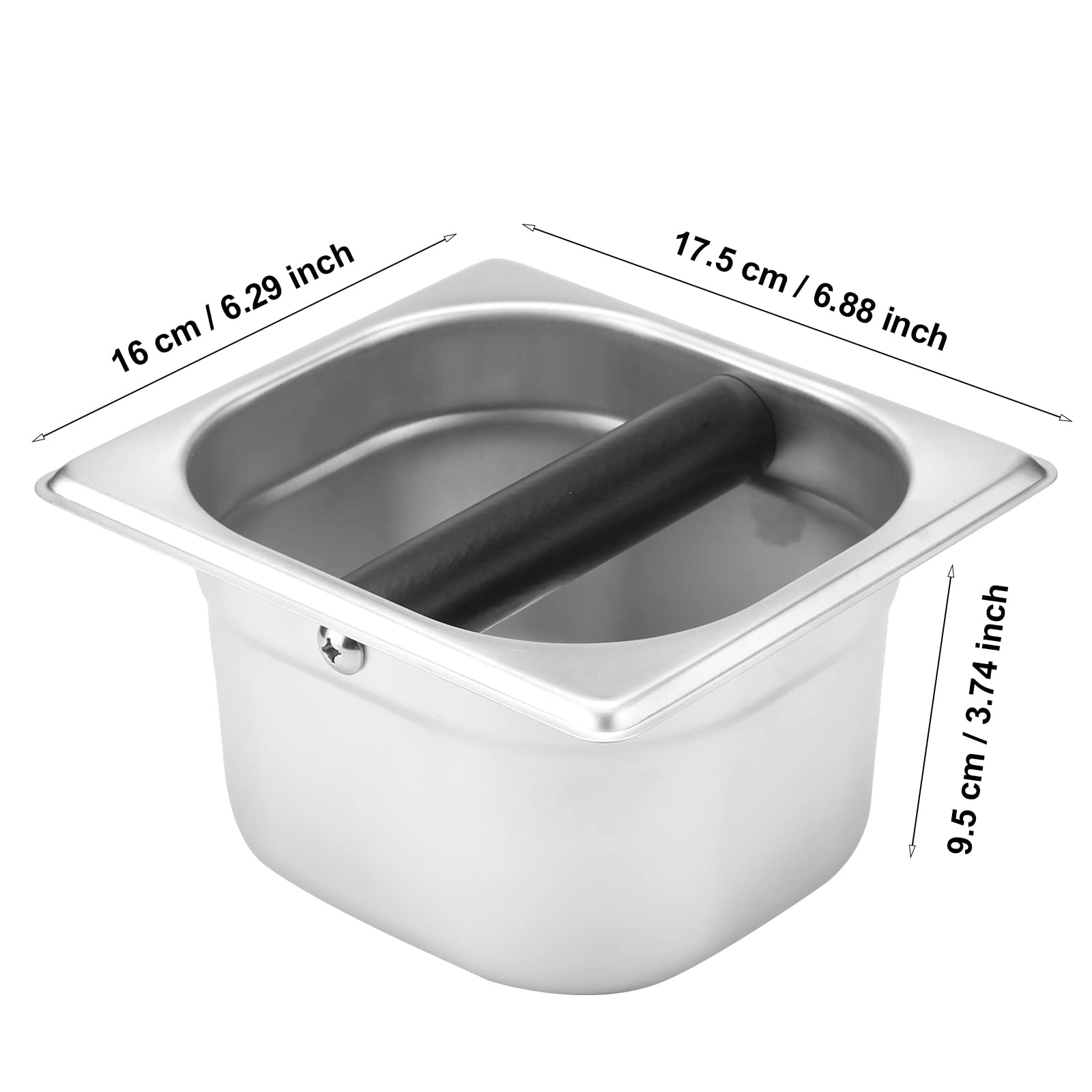 Stainless Steel Coffee Knock Box Bottomless Embedded Flat Mouth Ground