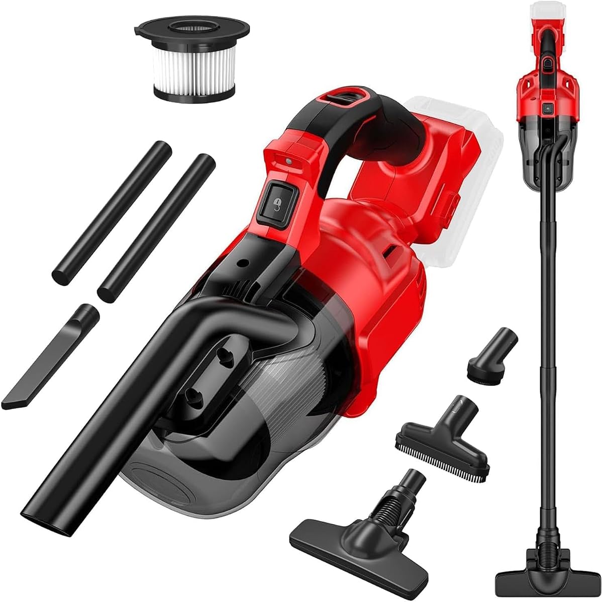 Cordless Vacuum Cleaner for Milwaukee 18V Battery, Handheld Vacuum Cleaner for Home Car Hardwood Floor Carpet, Stick Vacuum Cleaner with Washable HEPA Filter(No Battery)