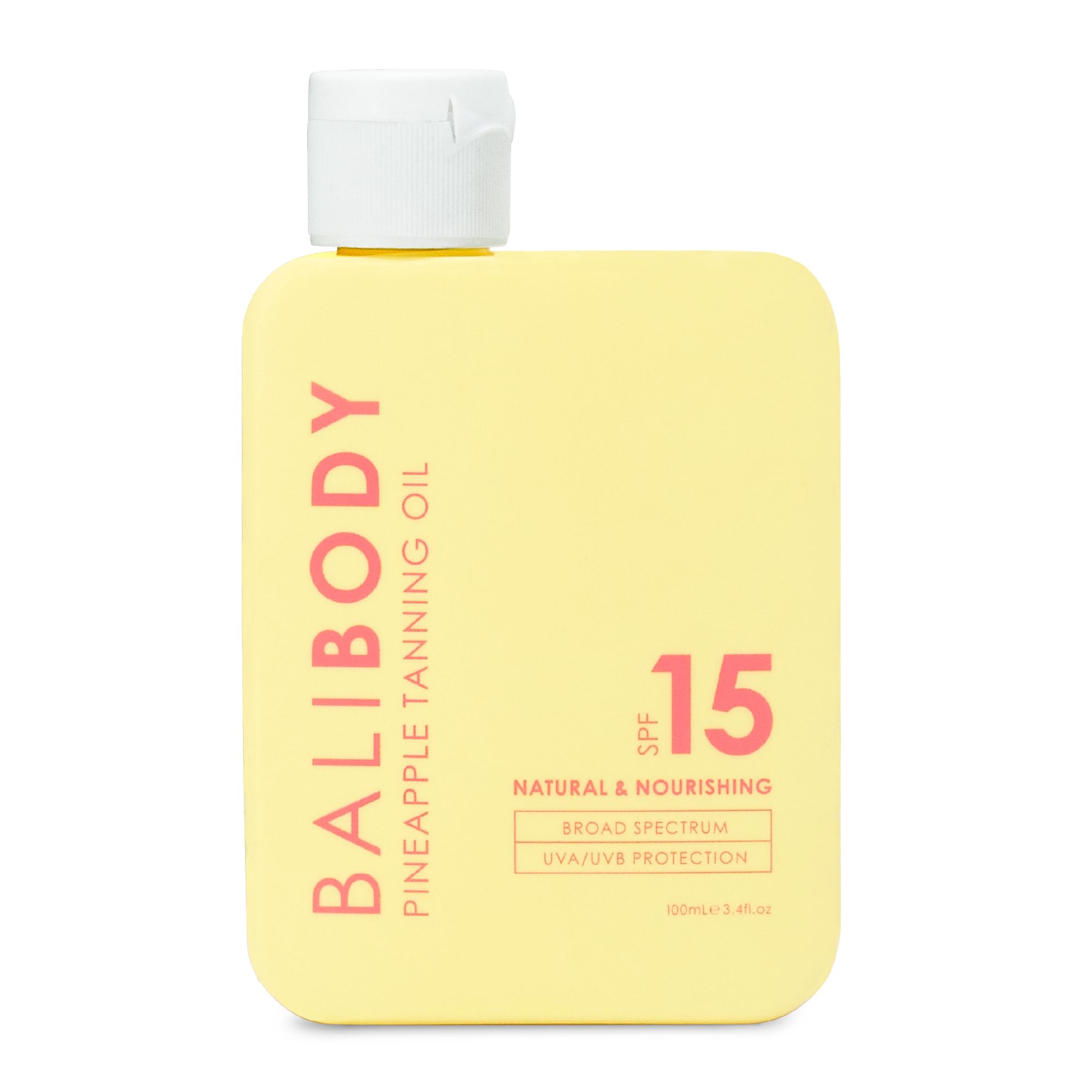 Bali Body Pineapple Tanning Oil - SPF 15 | Body tanner for Deep Golden Glow with UV Protection | Infused with Pineapple Extract & Almond Oil | Cruelty-Free, Vegan Australian Made (100 ml/3.4 fl oz)