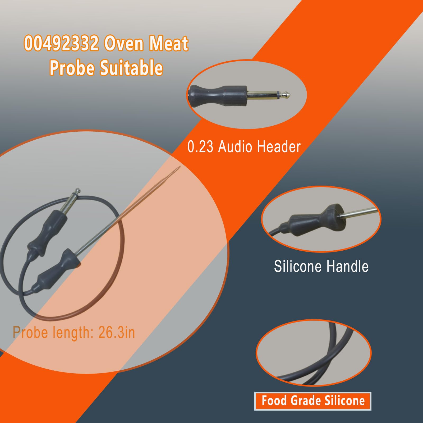 00492332 Oven Meat Probe Suitable for Suitable for Wolf Oven Probe Sensor 00755060