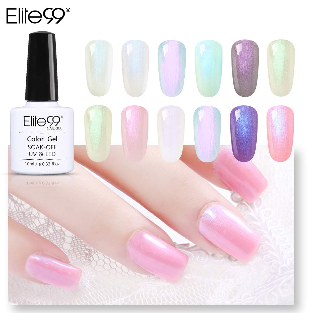 Elite99 Nail Gel Polish 6pcs Shell Beach UV LED Soak Off Nail Laquer Color Manicure Art 10ml