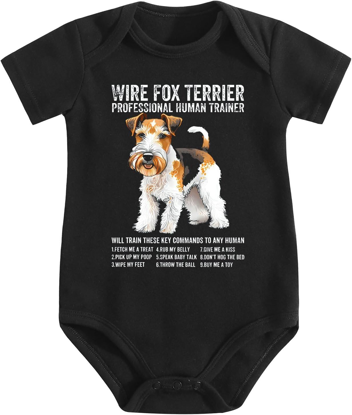 Baby Romper,Experienced Wire Fox Terrier Trainer,Whimsical Fun Print Soft Lightweight Apparel