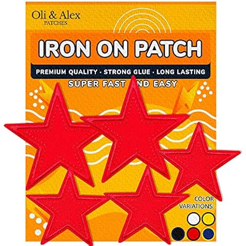 Iron On Patches - Red Star Patch 5 pcs Iron On Patch Embroidered Applique A-169 Cover