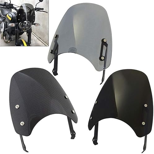 Miniatura 2 de Motorcycle Windshield Windscreen Windshield Fly Screen Shield Wind Deflector with Holder Compatible with Ducati Scrambler 400 800 2015 2016 2017