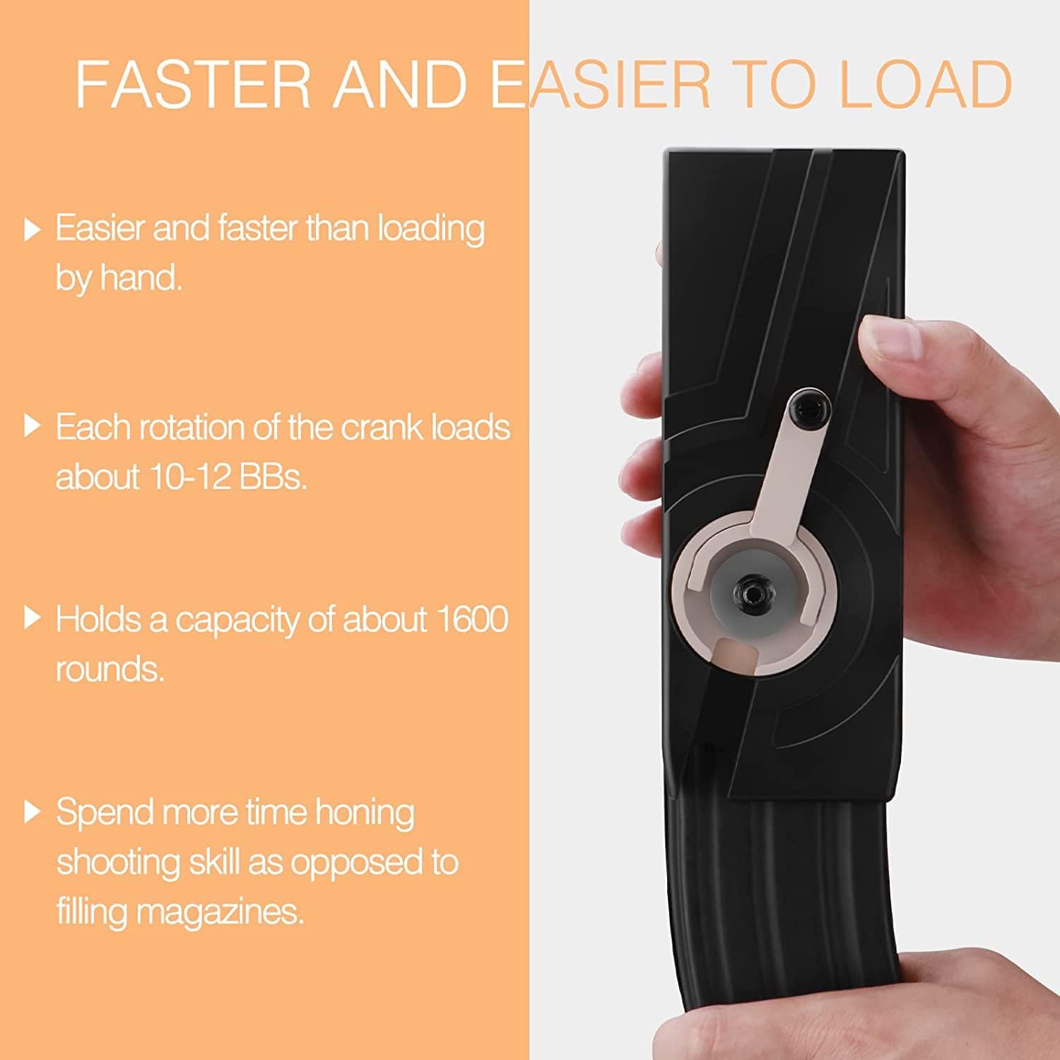 Ludex 1600 Large Capacity Airsoft Speed Loader 6mm BBS Pellet M4/M16 Hand Crank Airsoft Magazine Fast Quick BB Gun Speed Loader Airsoft : Sports & Outdoors