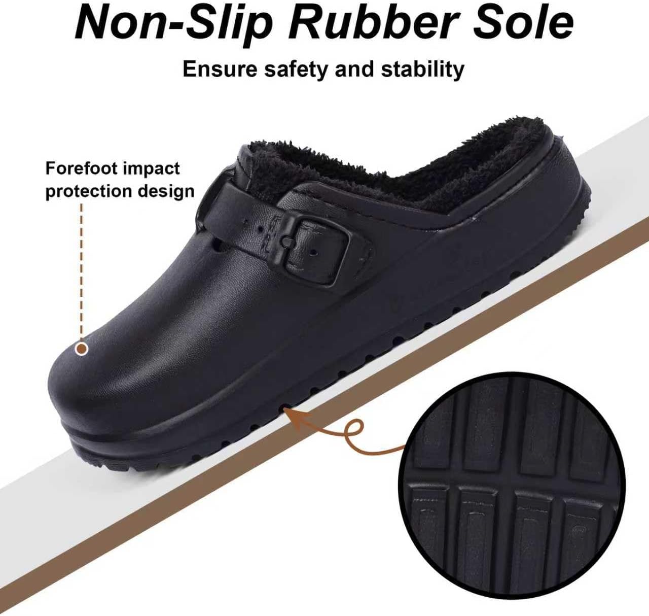 Fleece - Lined Buckle Clogs - Warm & Stylish Slip - Ons