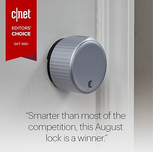 Miniatura 6 de August Home Cerradura inteligente Wi-Fi plateada y teclado inteligente, cerradura de puerta sin llave para puerta de entrada delantera, ideal para