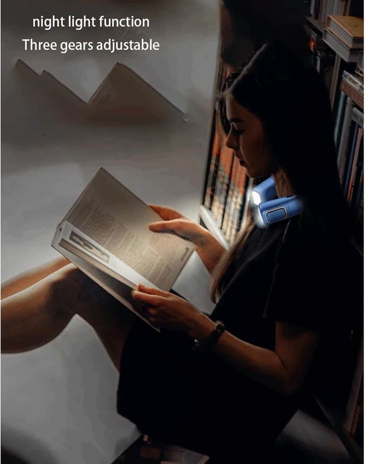 Yofab Portable Neck Fan Bladeless Personal Fan Battery Operated Wearable Small Fan 360° Cooling Airflow 5 Speed 3 Neck Cooler