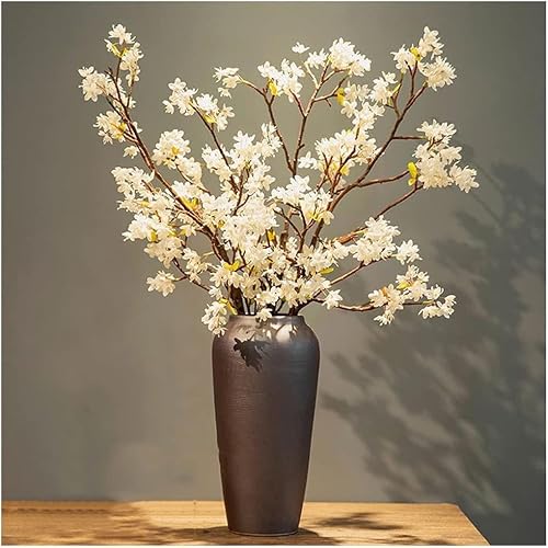 MYUYEE Artificial Flowers Winter Orchid Simulation Fake Living Room Porch Decoration Dining Table Balcony Silk Dry Bouquet Vase Bouquets(A-One Size)