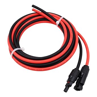 Solar Cable 6mm  Single Core Extension Cables with Connectors Solar Cable Extension Female and Male Connector Solar Panel Wire Kit 3 Meter Cable with Plug Red Black