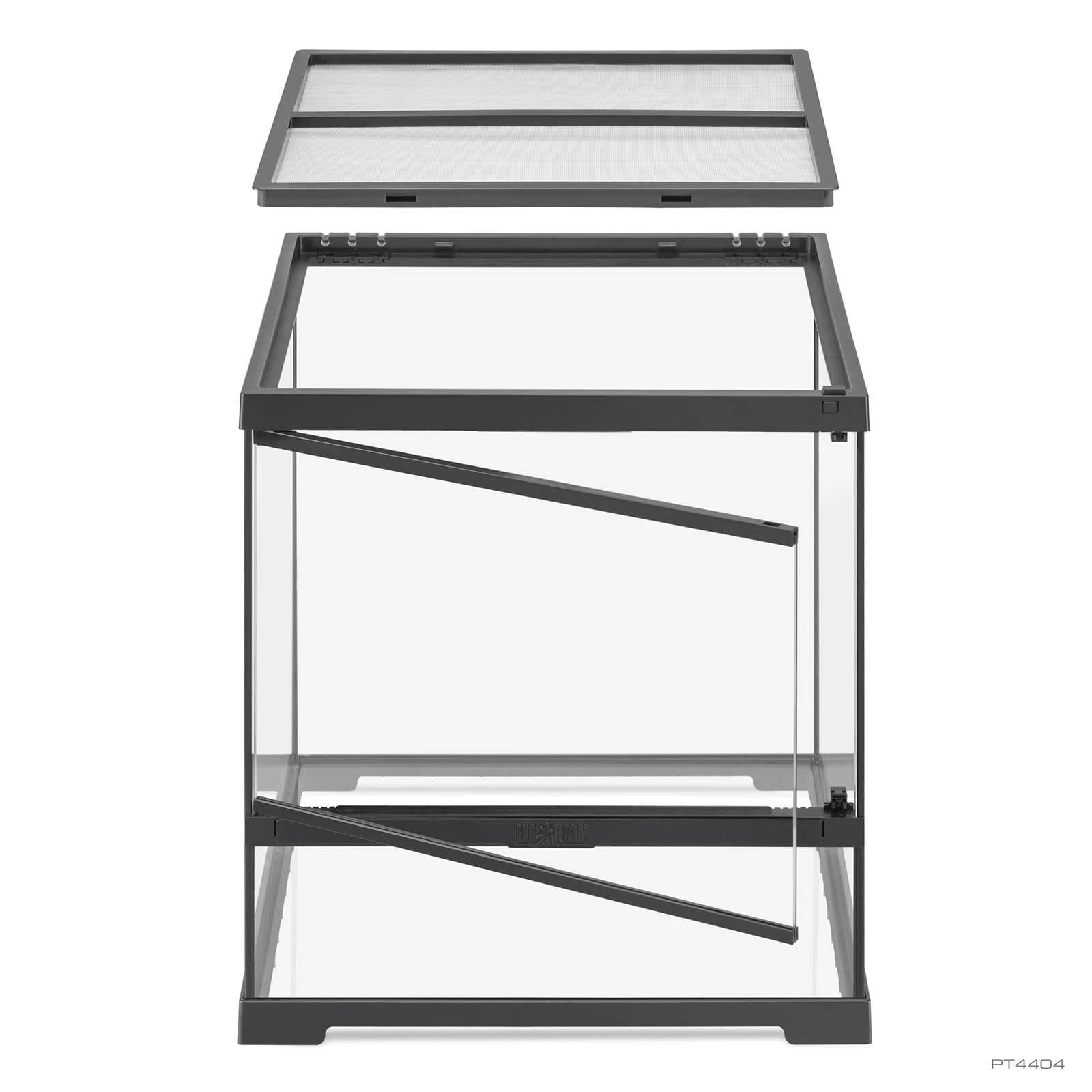 Exo Terra Pro Glasterrarium | Terrarium für Reptilien | 45 x 45 x 45 cm | Verschließbare Fronttür, Edelstahl-Netzgitter, Belüftungssystem, Beregnungssystem-kompatibel