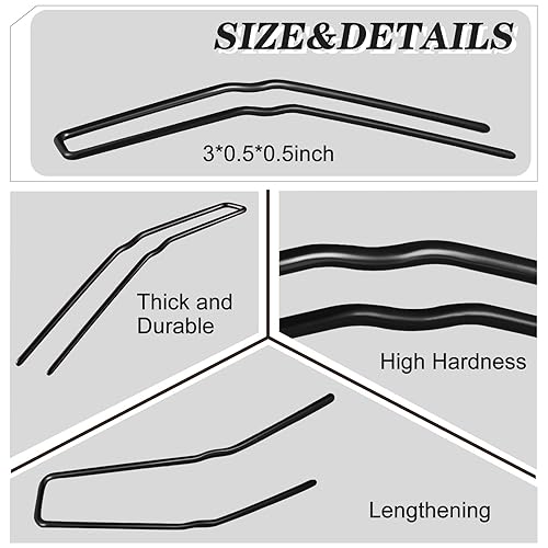 Miniatura 2 de 24 horquillas para el cabello en forma de U, pasadores de ballet en U, alfileres de peinado para recoger, con caja de almacenamiento, tenedores de