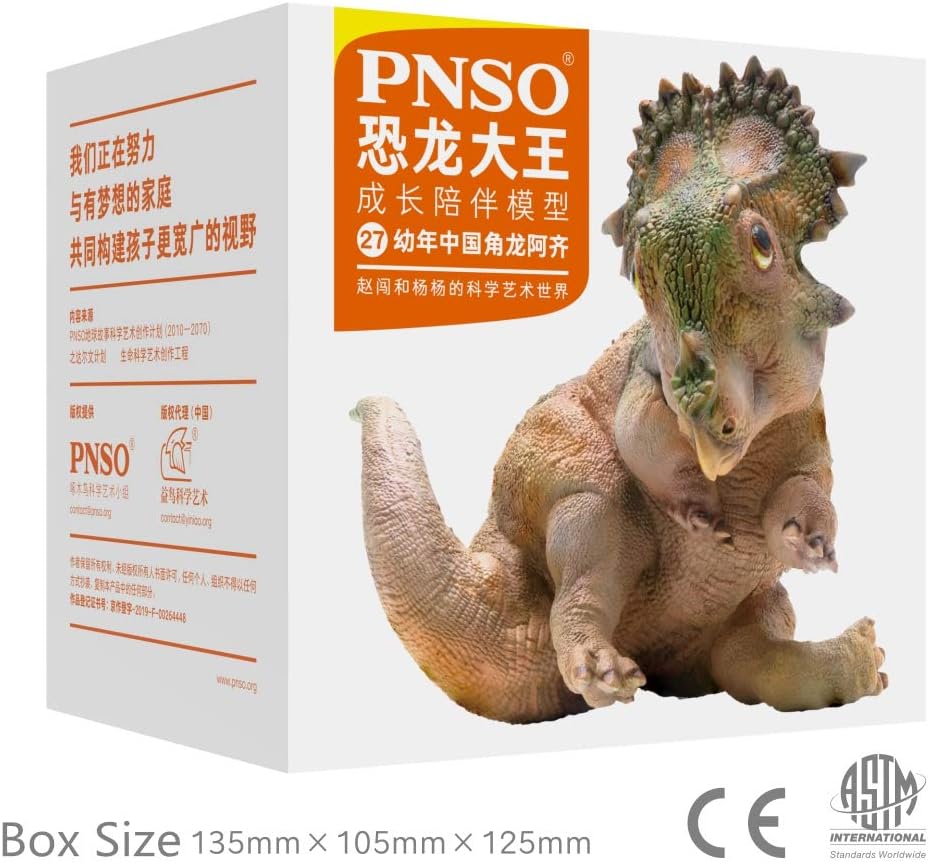 A-qi Young Sinoceratops Figure Ceratopsidae Dinosaur Triceratops Model Realistic PVC Animal Collector Gift