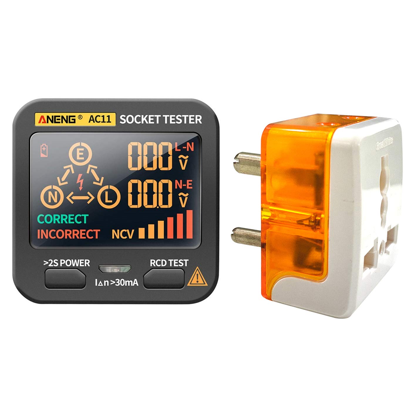 amiciSense Rcd Socket Tester, Large Lcd With Live Voltage And Leakage Voltage Display, Automatic Earth Neutral Line Wire Check Wall Plug Voltage And Leakage Tester, 230Vac - Multicolor (B08PV1BWTG) Amazon Price History, Amazon Price Tracker