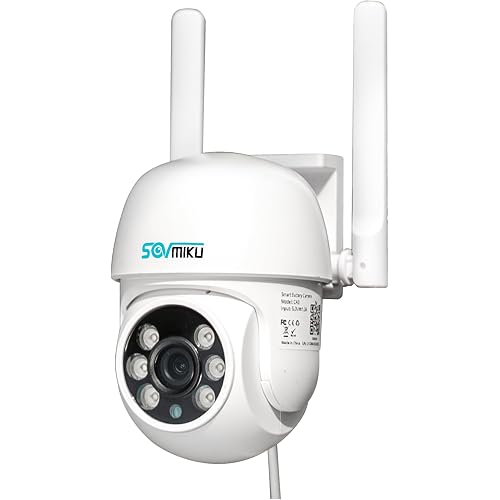 Sovmiku CA3 AI Auto Tracking Mini 2K Security Camera Wireless Outdoor, Two-Way Audio, Easy to Setup, 9.8Ft Power Cable,360° View, Color Night Vision, Audible Flashlight Alarm, 180 Days Exchange Policy