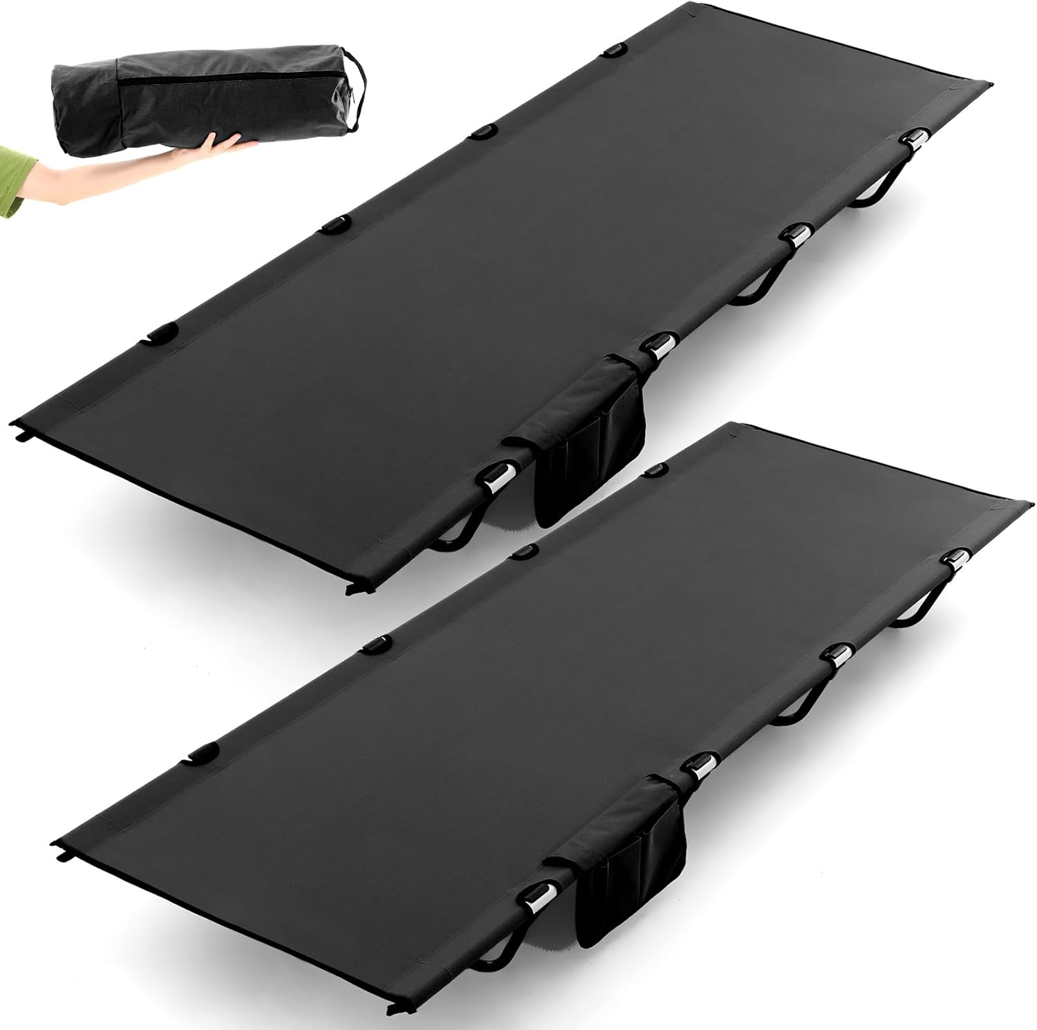 Suzile 2 Pack Camping Cots Portable Lightweight Backpacking Cots