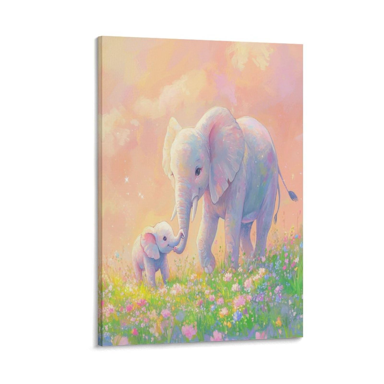 Décoration murale image sur toile éléphant idée cadeau maison