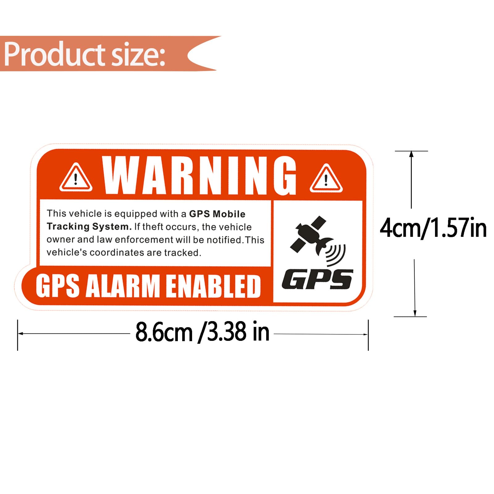 12Pcs Anti-Diebstahl GPS Tracking Aufkleber Set, Auto Fahrzeug Aufkleber mit GPS-Tracking Warnung, Selbstklebende Auto-Aufkleber für Fahrrad Auto LKW Anhänger Fahrzeug Sicherheit Stoßstange