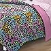 My Room Neon Leopard Ultra Soft Microfiber Girls Comforter Set, Multi-Colored, Twin/Twin X-Large