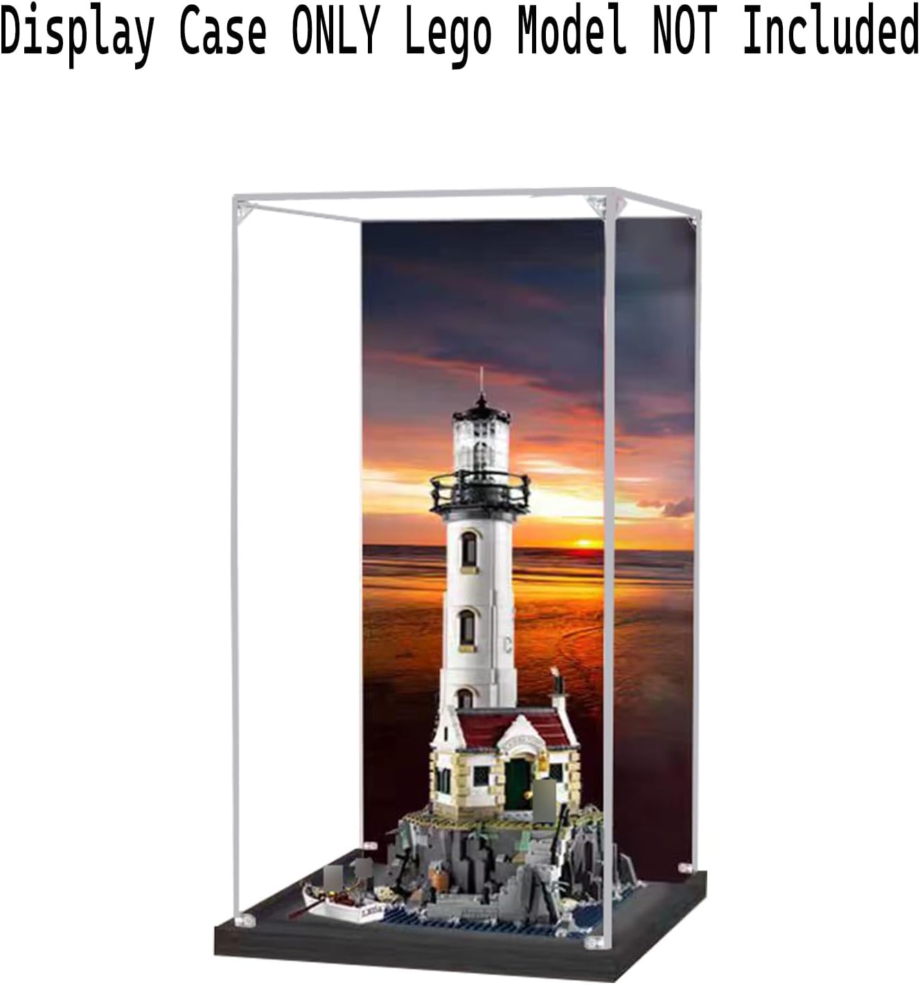 WICUS 3mm Acrylic Display Case for Lego 21335 Motorized Lighthouse Dustproof Clear Display Box(NOT Included The Model)