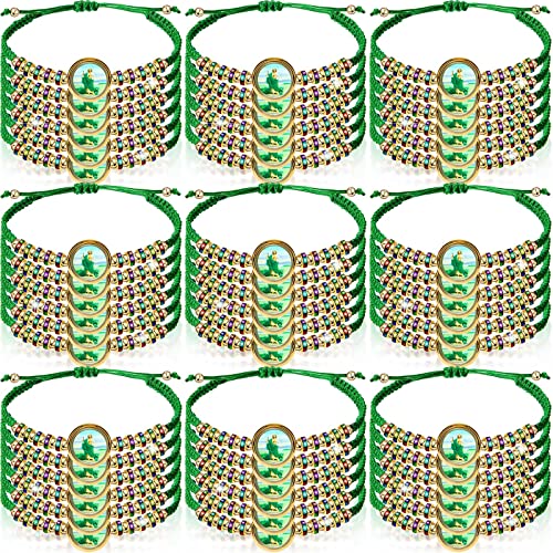 Youyole 50 Pieces San Judas Tadeo Bracelet Saint Jude Rosary Handmade Green Knot Rosary St Jude Mexican Bracelet for Women Men