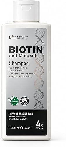 KORMESIC Biotin and Minoxidil Shampoo, Hair Strengthening and Deep Cleansing Formula, 265ml