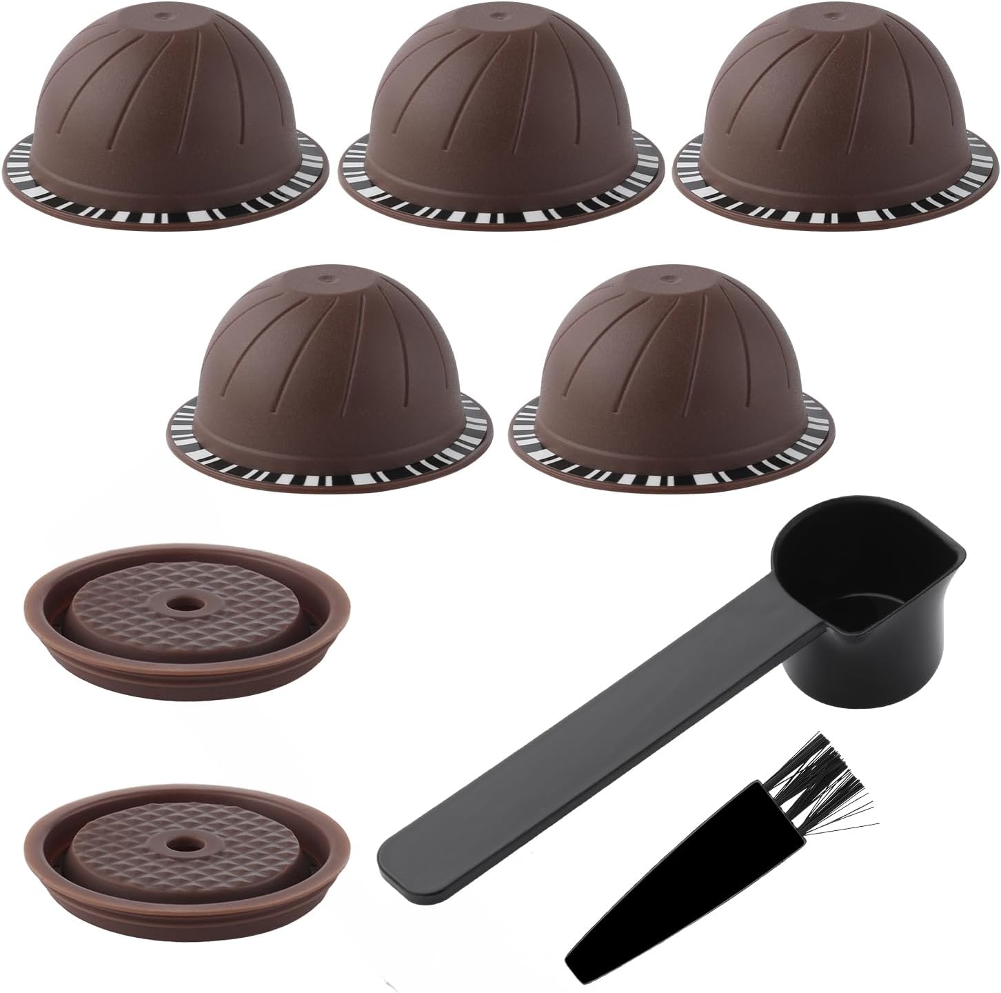 5pcs Reusable Pods for Nespresso Machine, 150ml Refillable Coffee