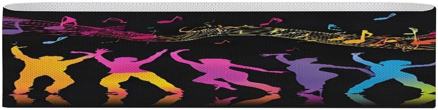 Non-Slip High Resistance Yoga Bands for Stretching, Extra Wide Exercise Bands for Women/Men, Dance Music Yoga Straps, Physical Therapy Stretch Straps for Home Gym, Pilates & Rehab