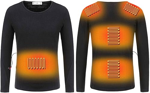 Ropa interior térmica térmica con aislamiento para hombres y mujeres, lavable por USB, térmica, de manga larga, temperatura constante