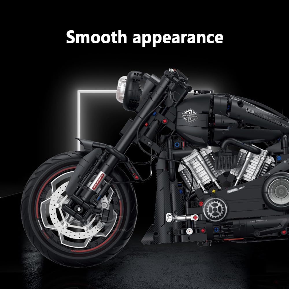 MISINI 60521 Technologie Motorrad Baustein Kit, 2260 Stücke MOC 1:5 Proportionale Sammelbare Super Motorrad Modell Kit, Baustein Motorrad Set für Bau und Anzeige