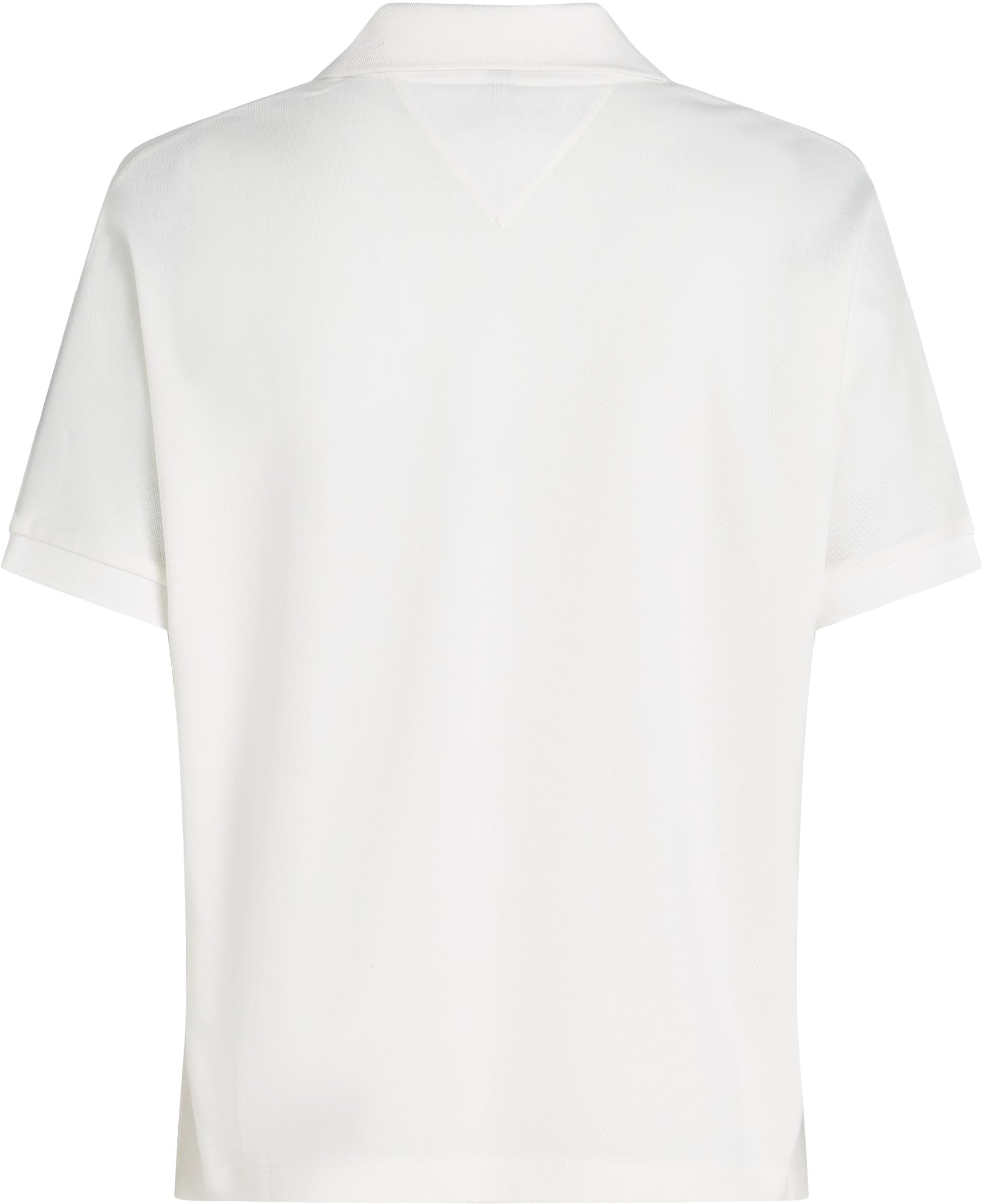Tommy Hilfiger Donna Maglietta Polo Maniche Corte Lyocell Relaxed Senza Bottoni