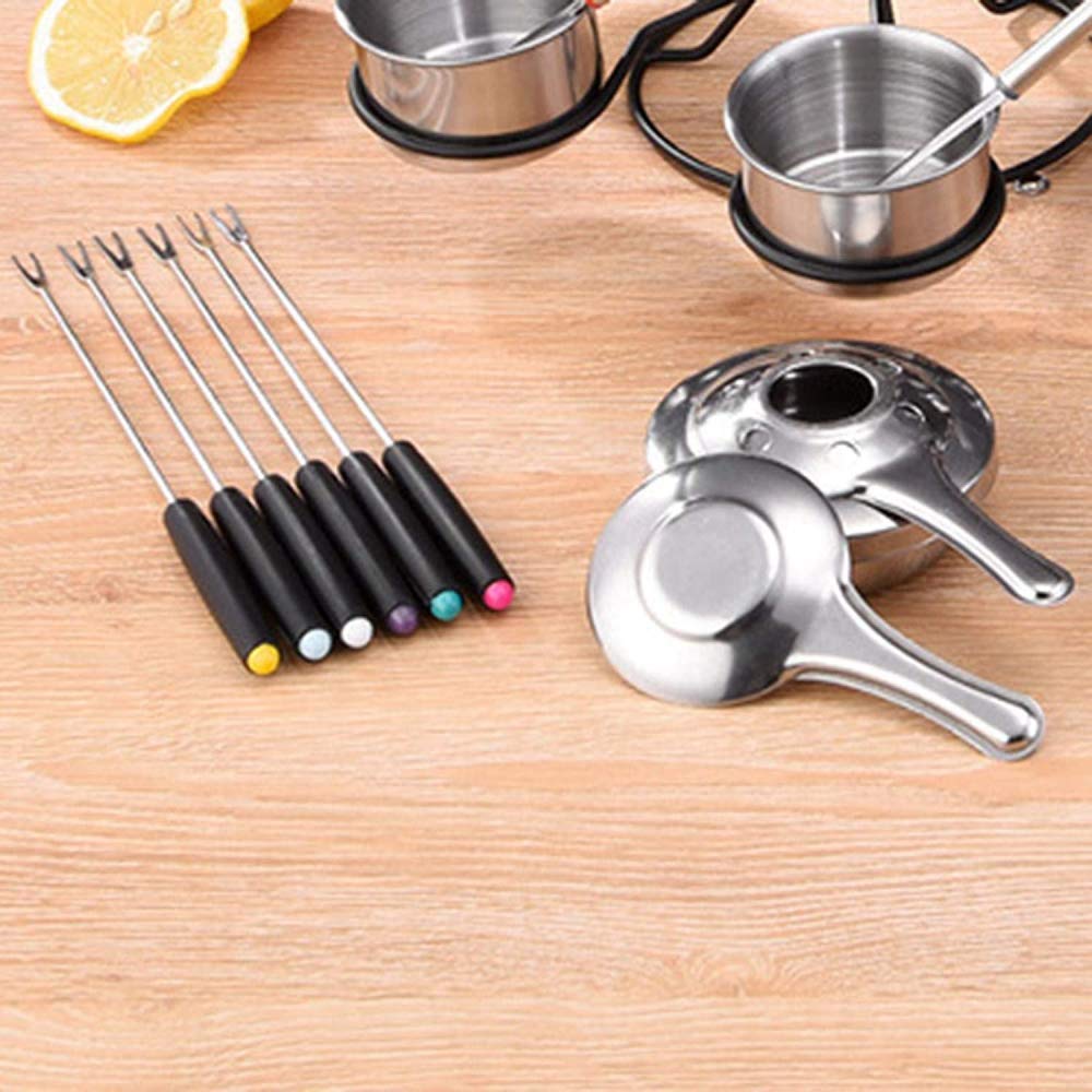 Set per fonduta di formaggio girevole, pentola per fonduta in acciaio inox, set multifunzionale per fonduta, set ideale per cucinare pasti in famiglia