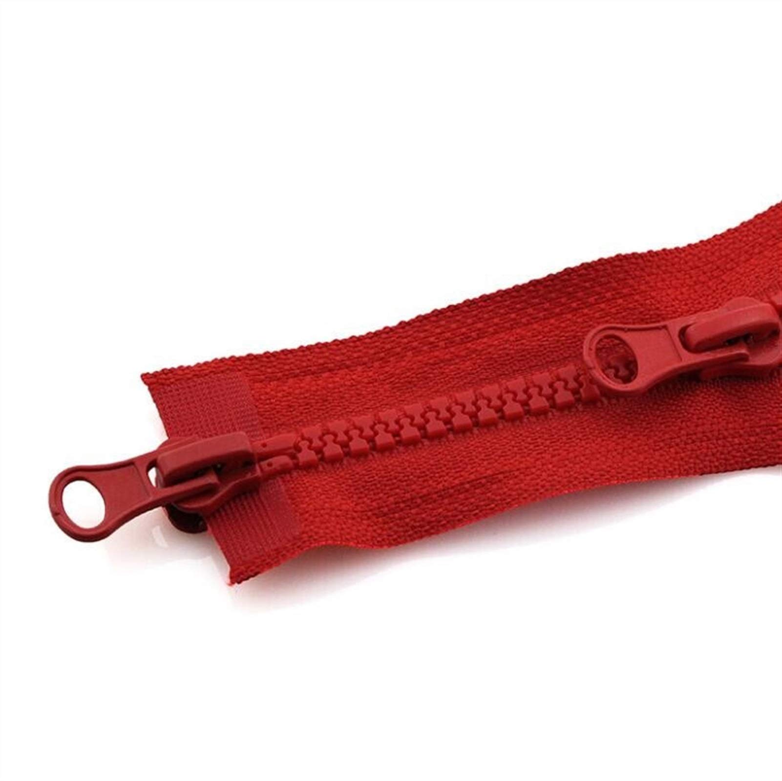 WUDOLI fabric closure 1 Pc Resin Zipper, No. 5 Down Jacket Double Zipper, Sleeping Bag Two-Way Double Open Zipper Head, for sewing (Color : Red, Size : 150cm) — image 1