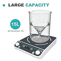 Vista 5 de JOANLAB Digital Large Magnetic Stirrer Plate 15L Laboratory High Capacity Magnetic Stir Plate Mixer 50-1500rpm w/Timming Lab Stirrer