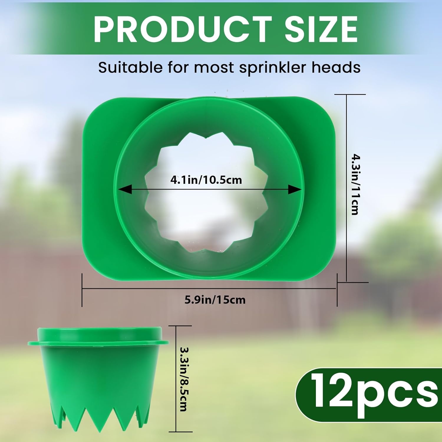 12-Pack Sprinkler Head Protectors - Sprinkler Head Guards for Lawn, Plastic Sprinkler Donut Guards to Protect Sprinklers from Damage (12, Green)