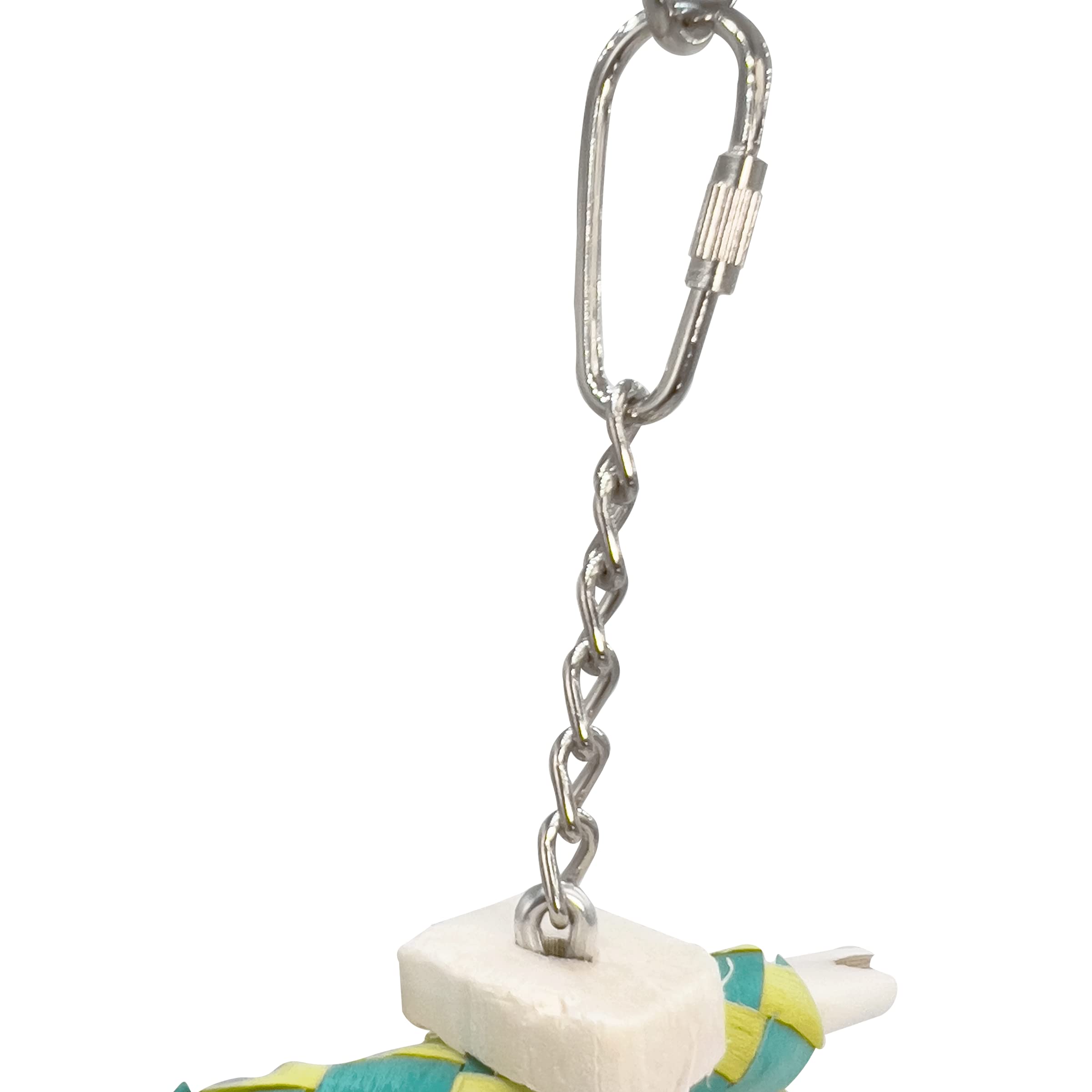 1115 Sola Stickler - Handcrafted Chewable Hanging Bird Toy, Natural Sola Wood Logs, Colorful Bamboo Finger Traps, Handmade Sola Wood Ball, Foraging Fun for Small Size Birds - image 4