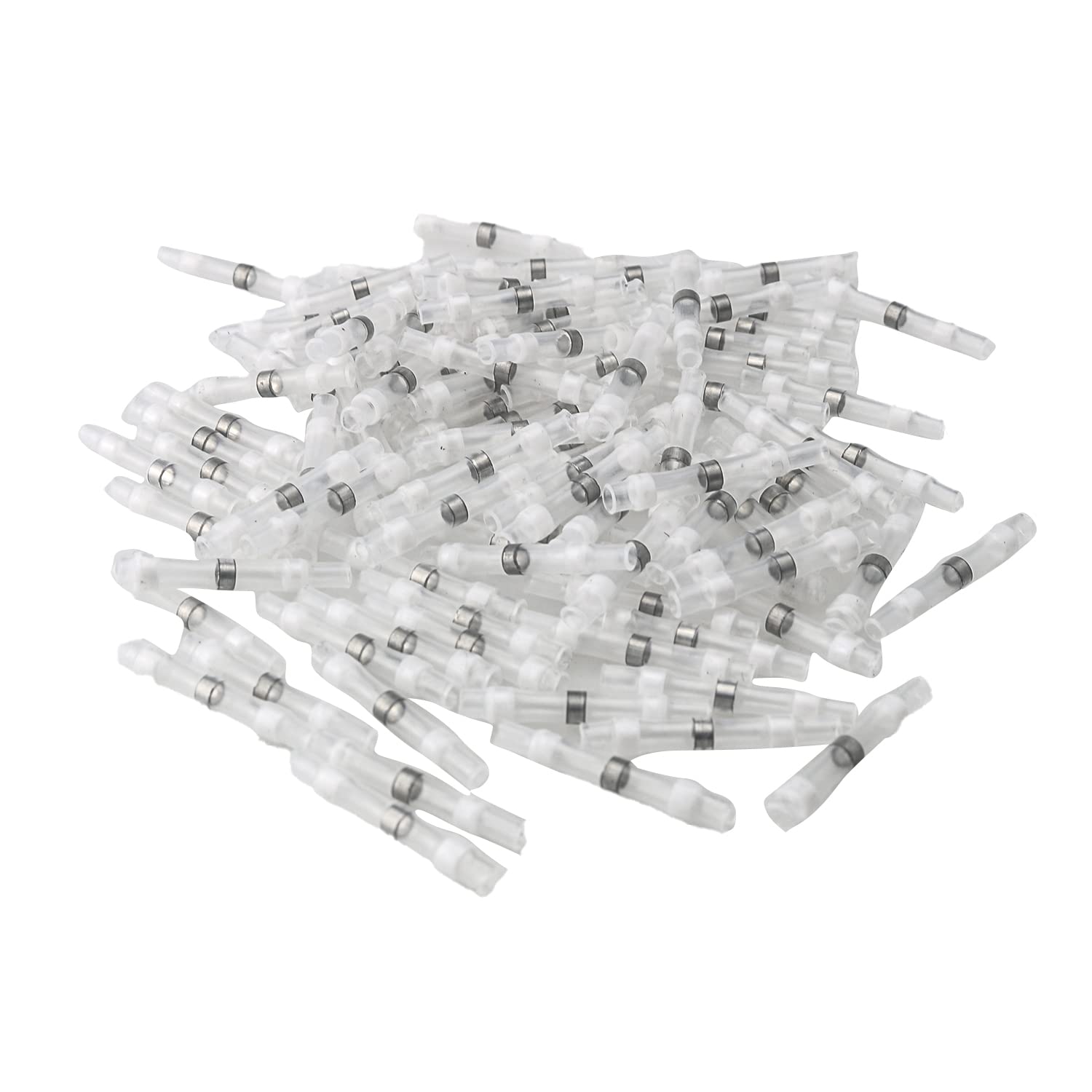 ZZHXSM 50pcs Solder Seal Wire Connectors Waterproof Solder Wire Connectors, Heat Shrink Butt Connectors AWG 26-24, White